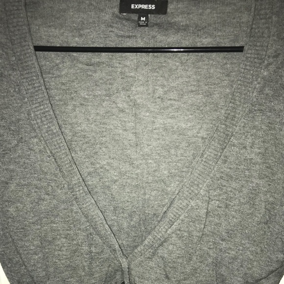Express Gray Cardigan Sweater, Short, Medium, EUC - Picture 5 of 7